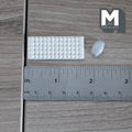 1:12 Scale Miniature Computer Keyboard and Mouse, Set of 2, 1-5/8 inch long, DIY Dollhouse Supply (white) (non working)