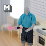 Dollhouse Miniature Slotted Turner 1:12 Scale Dollhouse Kitchen Utensil Flipper Spatula (pink)  1-9/16 inch long - D041