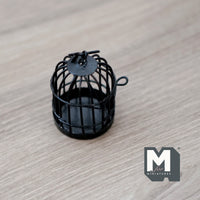 Miniature Birdcage 1:12 Scale Dollhouse Metal Aviary (black) B056