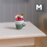 Miniature Christmas Hot Beverage 1:12 Scale Candy Drink with Cream Foam (non-drinkable)