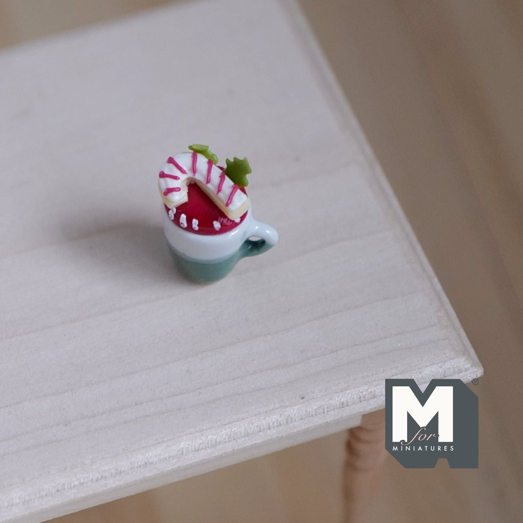 Miniature Christmas Hot Beverage 1:12 Scale Candy Drink with Cream Foam (non-drinkable) - E095