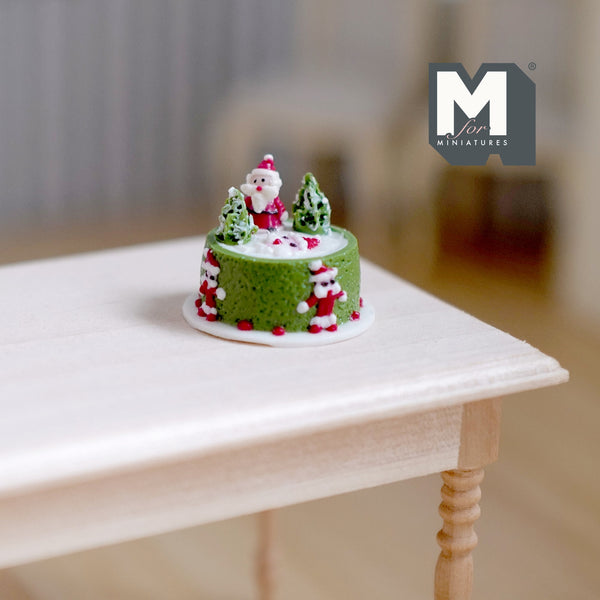 Dollhouse Christmas Cake 1:12 Scale Miniature Food - WS1D