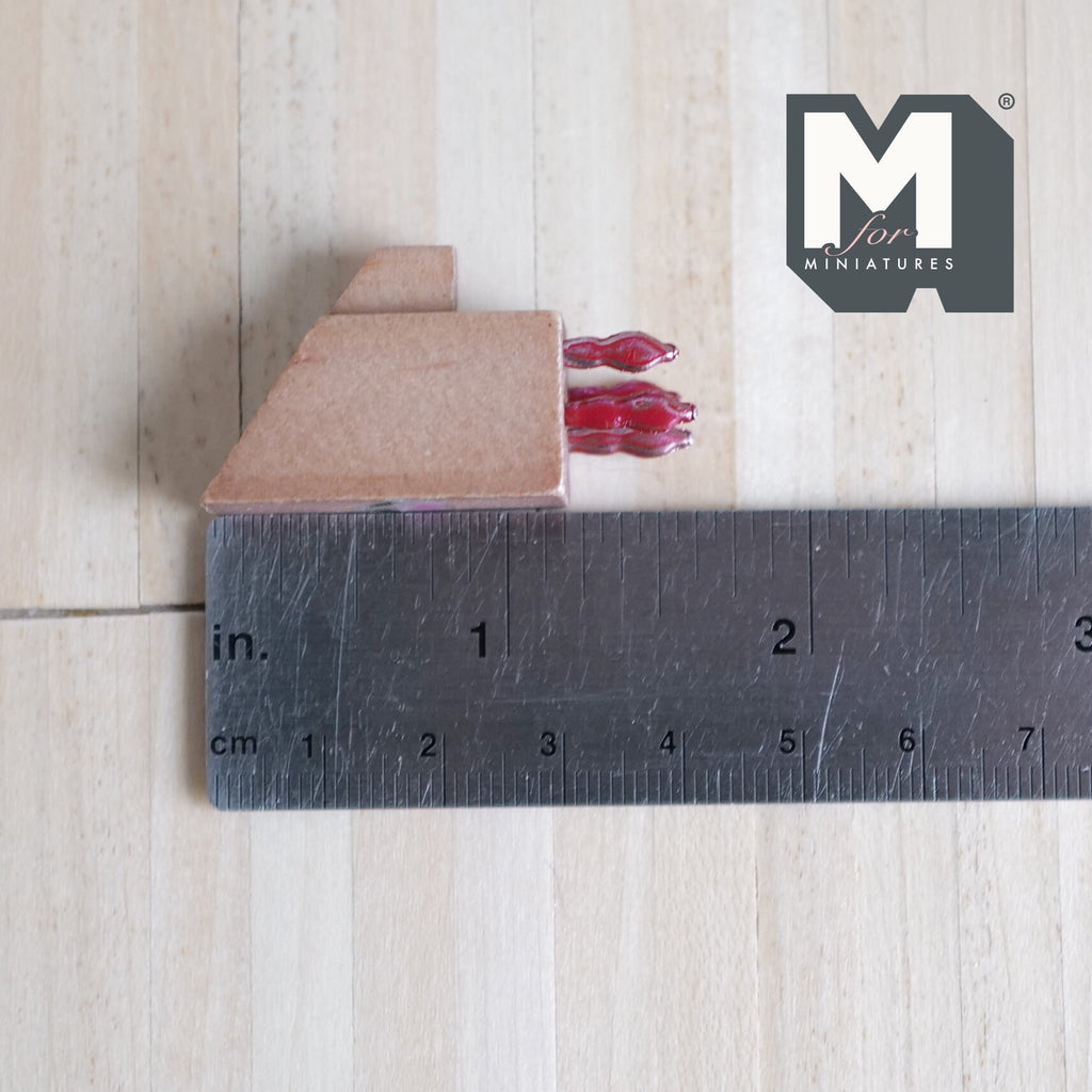 1:12 Scale Miniature Wood Knife Block with Knives, 1-1/4 inch tall, DIY Dollhouse Supply (silver handles)