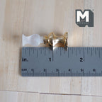 1:12 Scale Miniature Brass Oil Lamp with Glass Chimney, 1-7/16 inch tall, DIY Dollhouse Supply (will not light up)