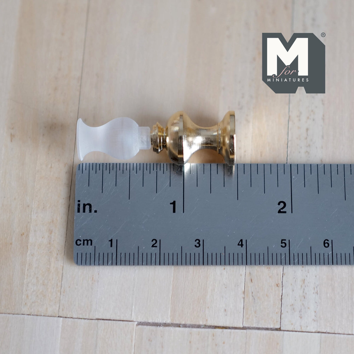 1:12 Scale Miniature Brass Oil Lamp with Glass Chimney, 1-7/16 inch tall, DIY Dollhouse Supply (will not light up)