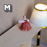 1:12 Dollhouse Miniature Figurine Dancing Lady, Lady in Cerise - B086