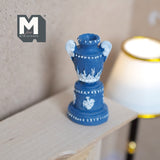 Miniature Blue Vase , Flower Vase 1:12 Scale Dollhouse Supplies Trophy Style Vase (cast resin) - B061