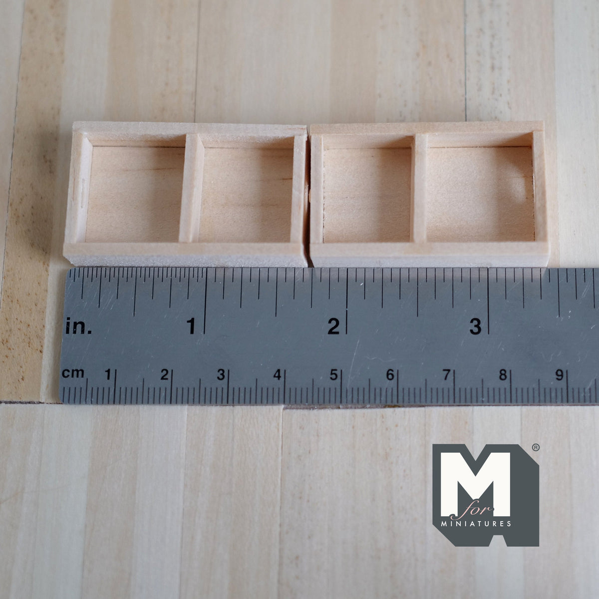 Miniature Divided Crates 1:12 Scale Dollhouse Supplies Fruit Crate Vegetables Crate Food Crate Wine Crate Display Crate Set of 2 - F057