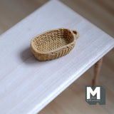 Dollhouse Rope Basket 1:12 Scale Miniature Bakery Basket (beige) (plastic) - D063