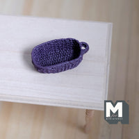 Dollhouse Rope Basket 1:12 Scale Miniature Bakery Basket (purple) (plastic) - D061