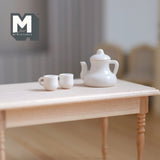 Miniature Teapot and Cups 1:12 Scale  Set of 3 (white)  - B023