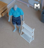 Dollhouse Supplies Kitchen Dish Rack 1:12 Scale Dollhouse Supplies 3 Tier Shelves (wood) (white) - D047