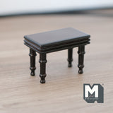 Dollhouse Piano Stool 1:12 Scale Piano Bench (wood) (glossy brown) - D035