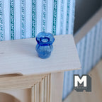 1:12 Scale Miniature Glass Vase with Flared Rim, 13/16 inch tall, DIY Dollhouse Supply (blue)