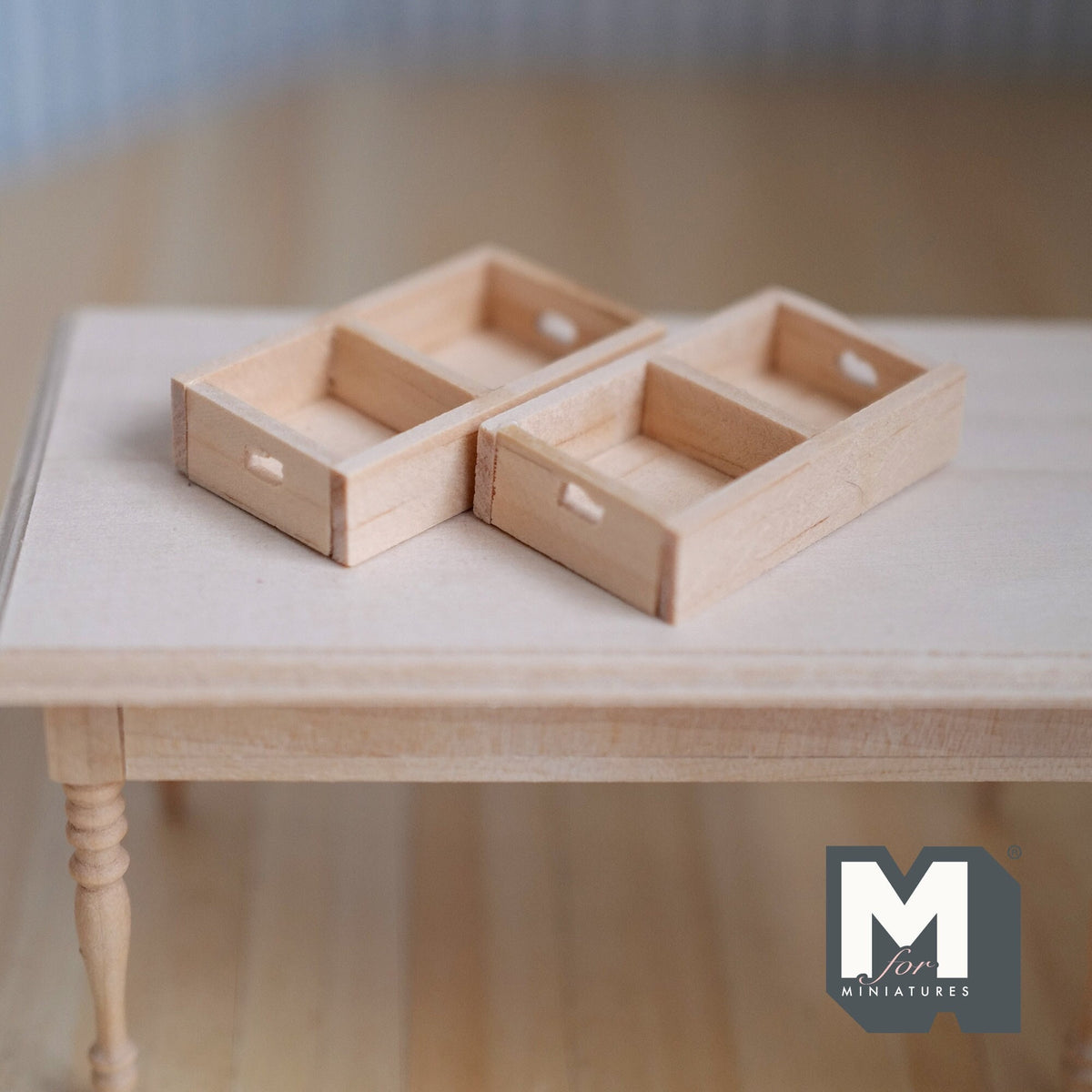 Miniature Divided Crates 1:12 Scale Dollhouse Supplies Fruit Crate Vegetables Crate Food Crate Wine Crate Display Crate Set of 2 - F057