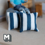 Dollhouse Supplies Cushions Miniature Sofa Pillows Set of 2 (beige and blue) - J004