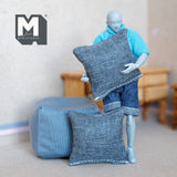 Dollhouse Supplies Cushions Miniature Sofa Pillows Set of 2 (gray) - C027