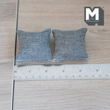 Dollhouse Supplies Cushions Miniature Sofa Pillows Set of 2 (gray) - C027