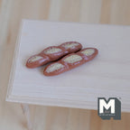 1:12 Scale Miniature French Baguettes, Set of 2, 1-5/8 inch long, DIY Dollhouse Supply (non-edible)