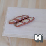 Dollhouse Supplies Baguette 1:12 Scale Miniature Long French Bread Loaf Set of 2 , 1-5/8 inch long (non-edible) - H021