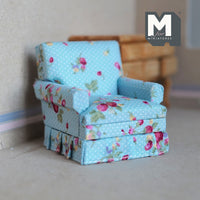 Dollhouse Sofa 1:12 Scale Miniature Furniture Fabric Chair