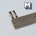 1:12 Scale Miniature Dollhouse Drawer Handles, Set of 2, 3/4 inch long (chromed metallic gray)