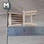 Miniatura a escala 1:12 de silla de madera sin pintar con respaldo de husillos, 3-1/8 inch de alto, suministros DIY para casa de muñecas