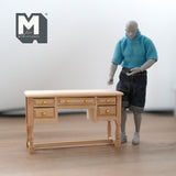 Dollhouse Supplies Dressing Table 1:12 Scale Unpainted Miniature Vanity Table with 5 Drawers 4-3/16 inch long - i030