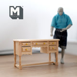 Dollhouse Supplies Dressing Table 1:12 Scale Unpainted Miniature Vanity Table with 5 Drawers 4-3/16 inch long - i030