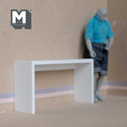 Table console miniature à l'échelle 1:12 avec pieds larges, 12,2 cm de long, fourniture pour maison de poupée à monter soi-même (blanc)