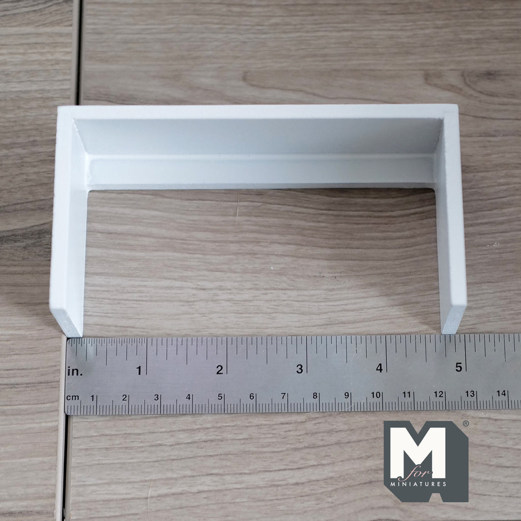 1:12 Scale Miniature Console Table with Slab Legs, 4-13/16 inch long, DIY Dollhouse Supply (white)