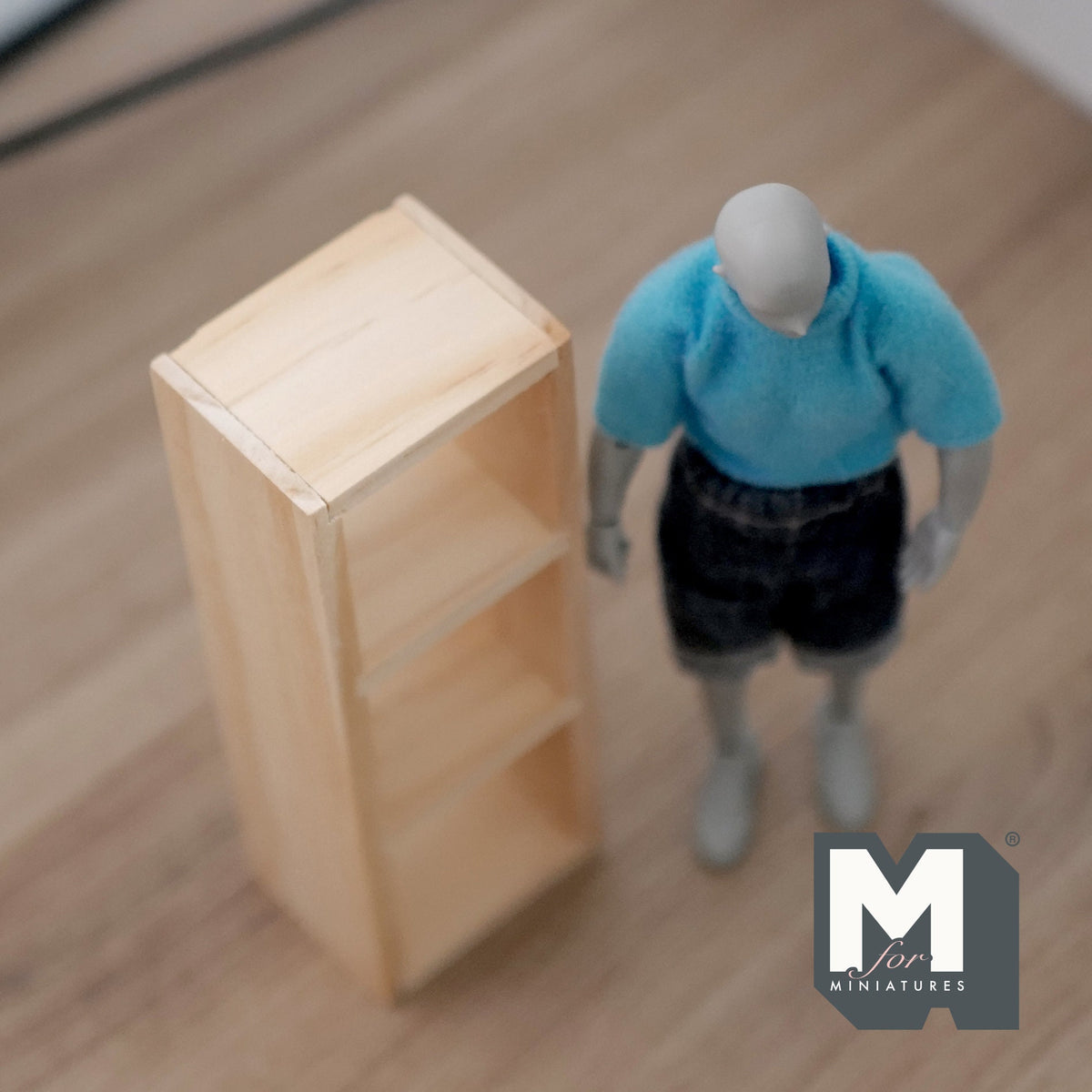 1:12 Scale Miniature Unpainted Wood Cube Shelf Unit, 3 x 1, 4-15/16 inch tall, DIY Dollhouse Supply (beige)