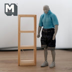 1:12 Scale Miniature Unpainted Wood Cube Shelf Unit, 3 x 1, 4-15/16 inch tall, DIY Dollhouse Supply (beige)
