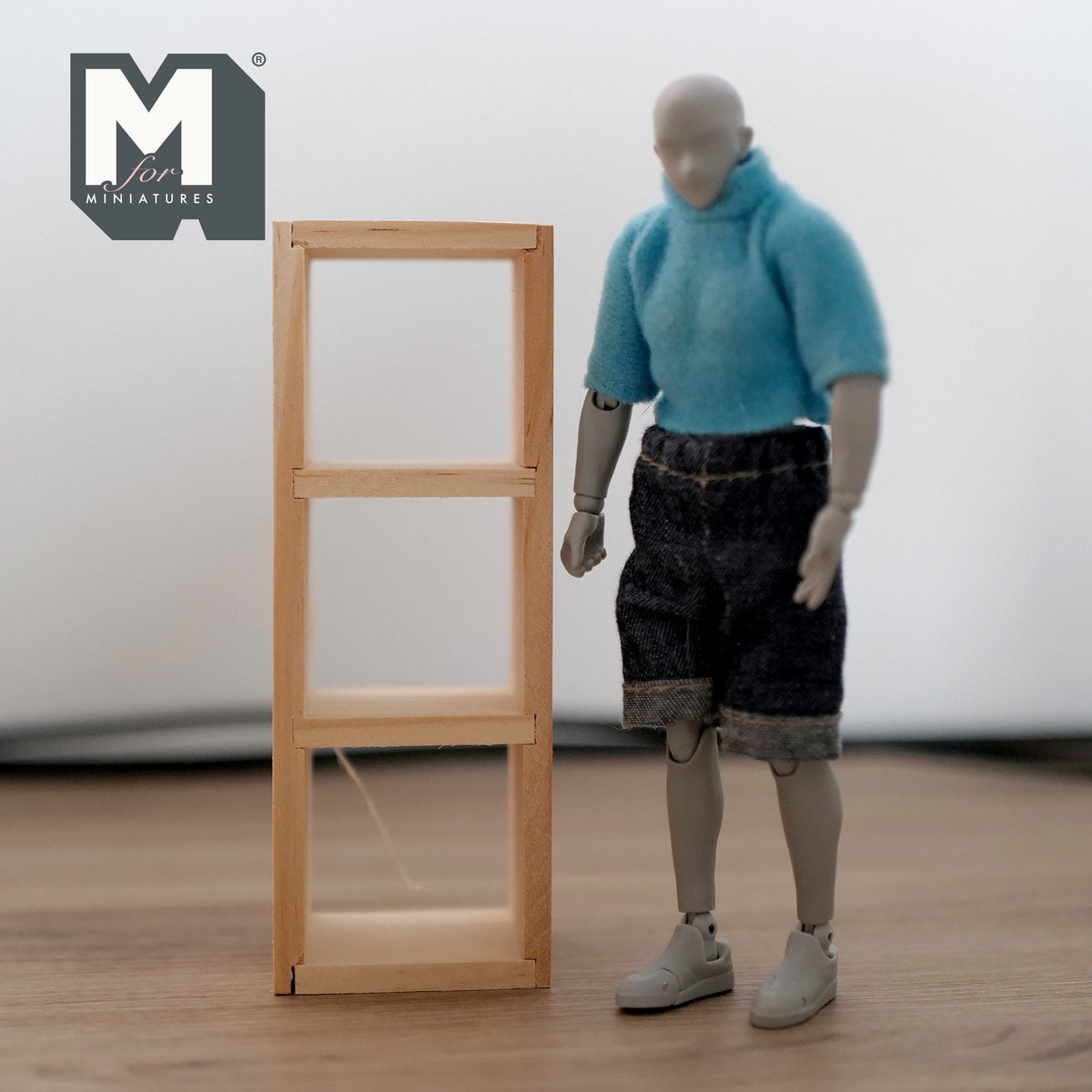 1:12 Scale Miniature Unpainted Wood Cube Shelf Unit, 3 x 1, 4-15/16 inch tall, DIY Dollhouse Supply (beige)