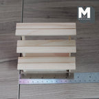 1:12 Scale Miniature Unpainted Wood 3 Tier Display Shelf, Stepped Fruit Stand, 4-3/4 inch long, DIY Dollhouse Supply (short)