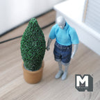 Miniature Topiary Plant with Round Base Pot 1:12 Scale Dollhouse Supplies Garden Tree 5-11/16 inch tall - B018