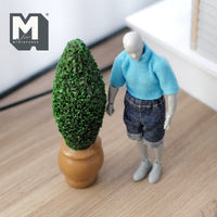 Miniature Topiary Plant with Round Base Pot 1:12 Scale Dollhouse Garden Tree 5-9/16 inch tall