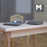 Dollhouse Miniature Metal Trays Set 1:12 Scale Rectangular Tray Round Tray - F043