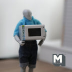 1:12 Scale Miniature Microwave Oven with Opening Door, 1-1/2 inch wide, DIY Dollhouse Supply (silver gray)