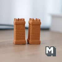 1:12 Scale Dollhouse Clay Chimneys Miniature Old Style Chimneys Set of 2 , 1-5/8 inch tall - B043