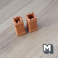 1:12 Scale Dollhouse Clay Chimneys Miniature Old Style Chimneys Set of 2 , 1-5/8 inch tall - B043