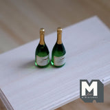 1:12 Scale Dollhouse Supplies Miniature White Wine Bottles Set of 2  - B040
