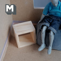 Unpainted Miniature Storage Shelf 1:12 Scale Dollhouse Shelving Unit Coffee Table End Table Unfinished - D026