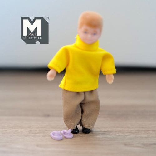 1:12 Scale Miniature Children's Shoes, 1 Pair, 1/2 inch long, DIY Dollhouse Supply (purple)