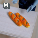 Dollhouse Baguette 1:12 Scale Miniature Long French Bread Loaf Set of 2 , 1-5/8 inch long (non-edible) - H021