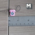 1:12 Scale Miniature Metal Rotary Dial Telephone, 5/8 inch wide, DIY Dollhouse Supply (pink)
