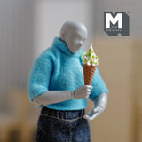 Doll Miniature Soft Ice Cream Cone Sliced Kiwi (non-edible) - H021