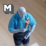 Doll Miniature Soft Ice Cream Cone Double Chocolate (non-edible) - H021