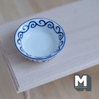 Miniature Ceramic Bowl Large Size 1:12 Scale Dollhouse Kitchen Tableware 1-9/16 inch diameter - A031