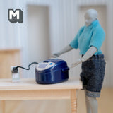 Miniature Rice Cooker with Power Cord and Plug 1:9 Scale Cooker with Fixed Cover and Handle  1-3/4 inch long - A011